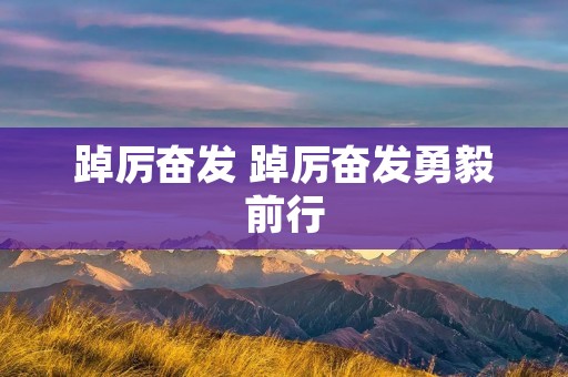 踔厉奋发 踔厉奋发勇毅前行 踔厉奋发 踔厉奋发勇毅前行
