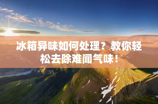 冰箱异味如何处理？教你轻松去除难闻气味！