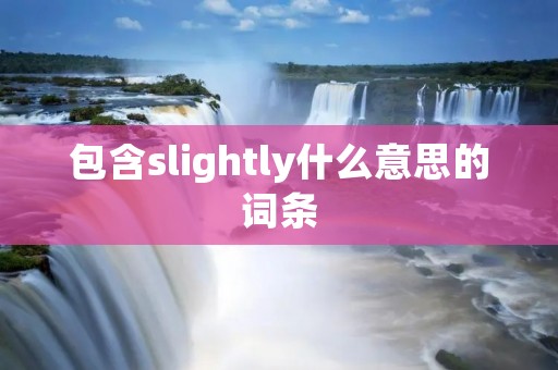 包含slightly什么意思的词条