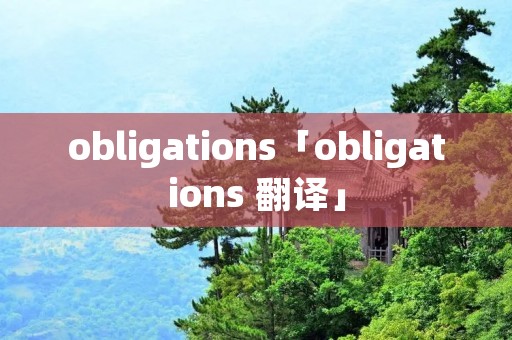 obligations「obligations 翻译」 obligations「obligations 翻译」