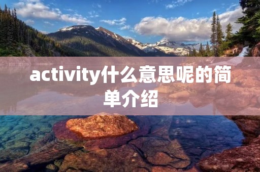 activity什么意思呢的简单介绍