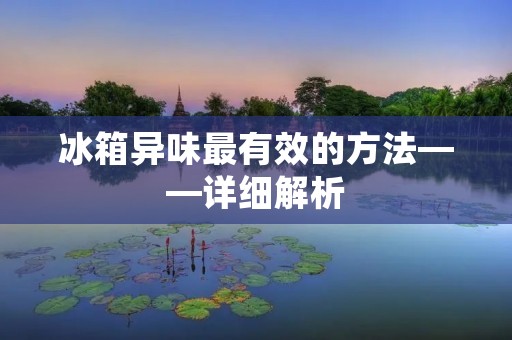 冰箱异味最有效的方法——详细解析