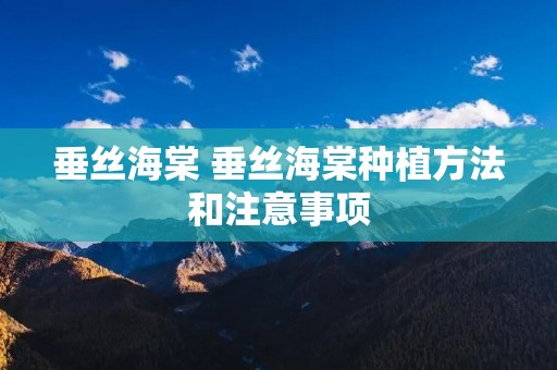 垂丝海棠 垂丝海棠种植方法和注意事项
