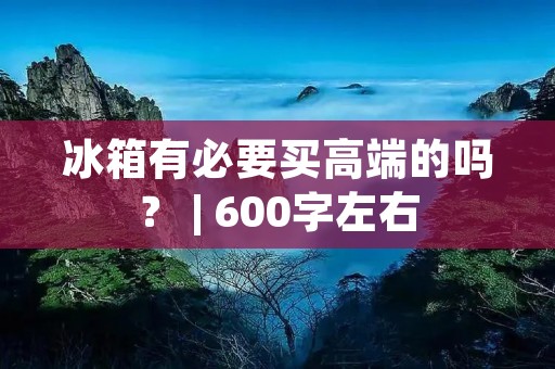 冰箱有必要买高端的吗? | 600字左右 冰箱有必要买高端的吗? | 600字左右