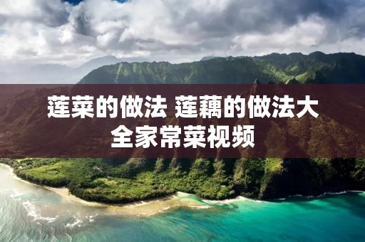 莲菜的做法 莲藕的做法大全家常菜视频
