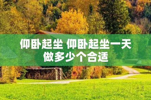 仰卧起坐 仰卧起坐一天做多少个合适