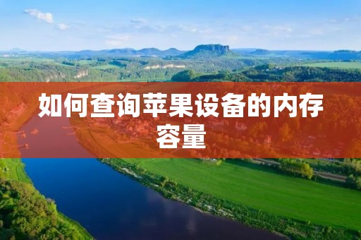 如何查询苹果设备的内存容量