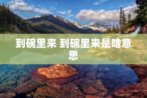 到碗里来 到碗里来是啥意思