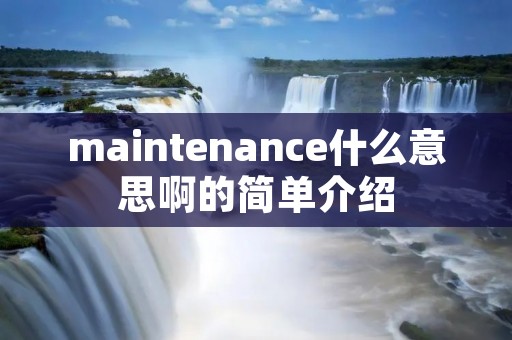 maintenance什么意思啊的简单介绍 maintenance什么意思啊的简单介绍