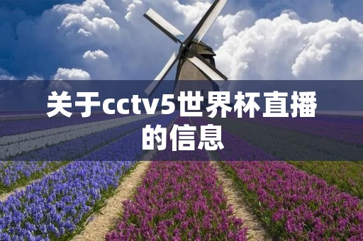 关于cctv5世界杯直播的信息