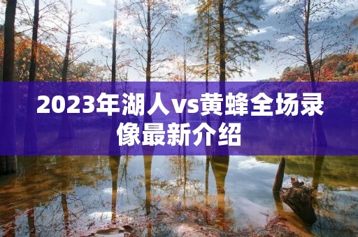 2023年湖人vs黄蜂全场录像最新介绍