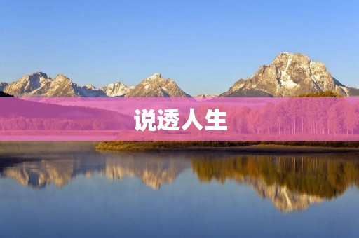 说透人生:一场漫长的旅程