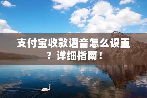 支付宝收款语音怎么设置?详细指南!
