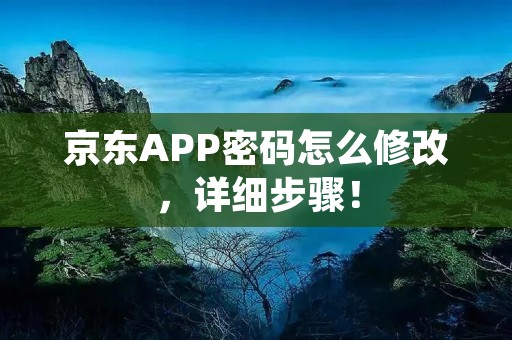 京东APP密码怎么修改，详细步骤！