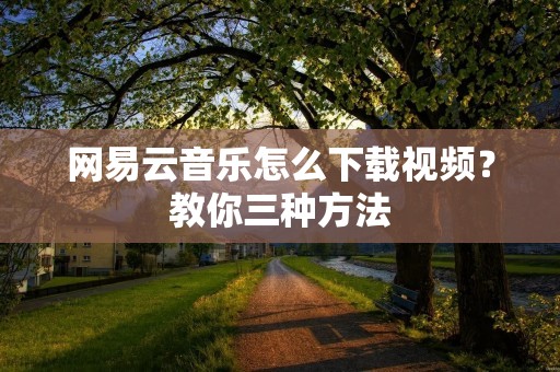 网易云音乐怎么下载视频？教你三种方法