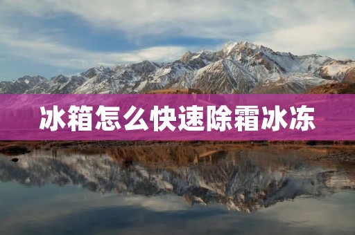 冰箱怎么快速除霜冰冻