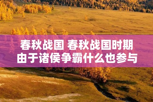 春秋战国 春秋战国时期由于诸侯争霸什么也参与其中 春秋战国 春秋战国时期由于诸侯争霸什么也参与其中