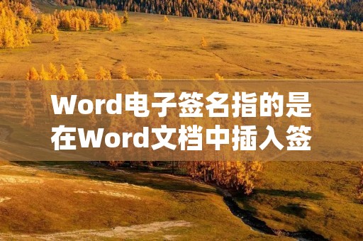 Word电子签名指的是在Word文档中插入签名图像或数字签名以证明文档的真实性和完整性。在现代社会中,电子签名已经成为了一种普遍的应用方式。那么,Word电子签名怎么做呢?