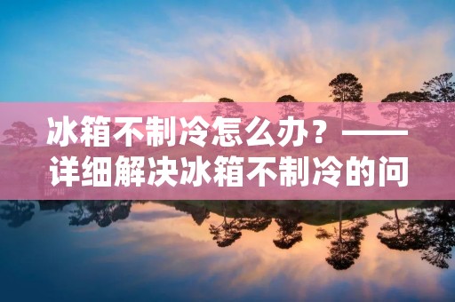 冰箱不制冷怎么办？——详细解决冰箱不制冷的问题