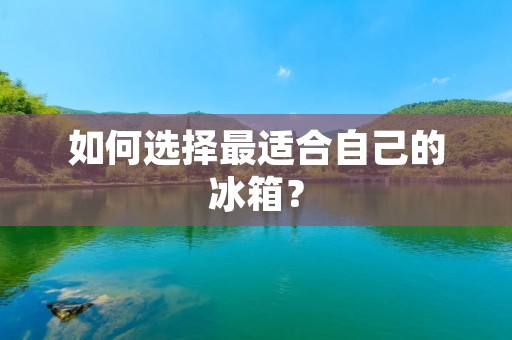 如何选择最适合自己的冰箱？