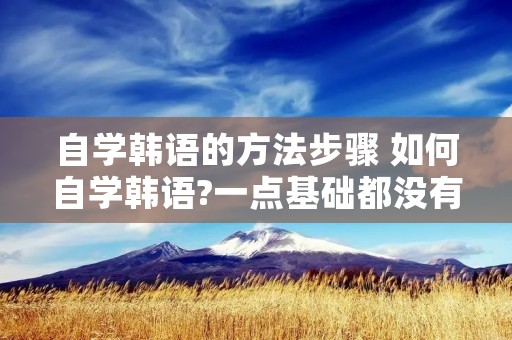 自学韩语的方法步骤 如何自学韩语?一点基础都没有呢