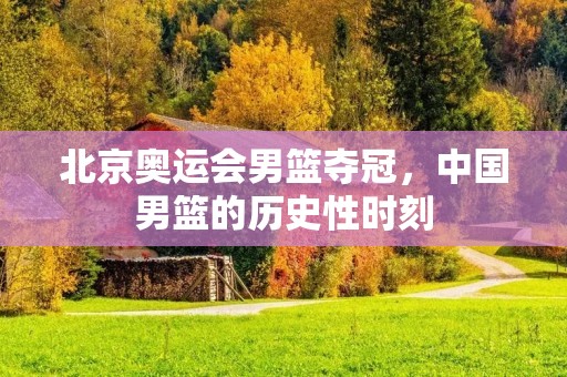 北京奥运会男篮夺冠，中国男篮的历史性时刻