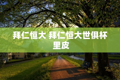 拜仁恒大 拜仁恒大世俱杯 里皮