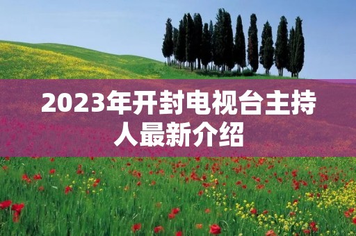 2023年开封电视台主持人最新介绍