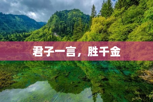 君子一言，胜千金