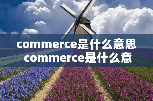 commerce是什么意思 commerce是什么意思英语翻译