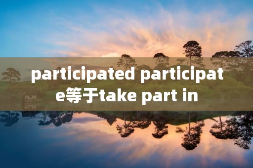 participated participate等于take part in