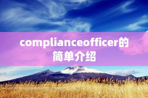 complianceofficer的简单介绍 complianceofficer的简单介绍