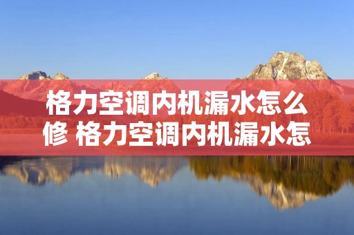格力空调内机漏水怎么修 格力空调内机漏水怎么修理视频教程 格力空调内机漏水怎么修 格力空调内机漏水怎么修理视频教程
