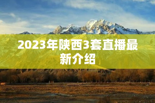 2023年陕西3套直播最新介绍 2023年陕西3套直播最新介绍