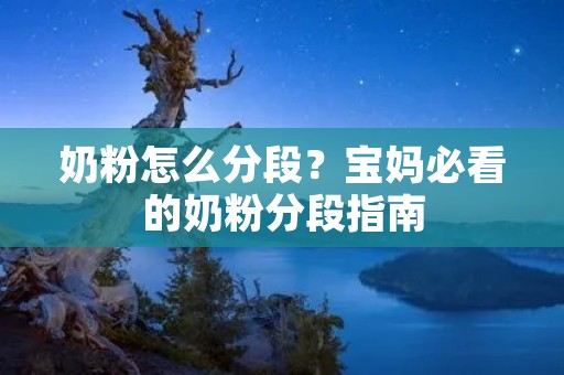 奶粉怎么分段？宝妈必看的奶粉分段指南