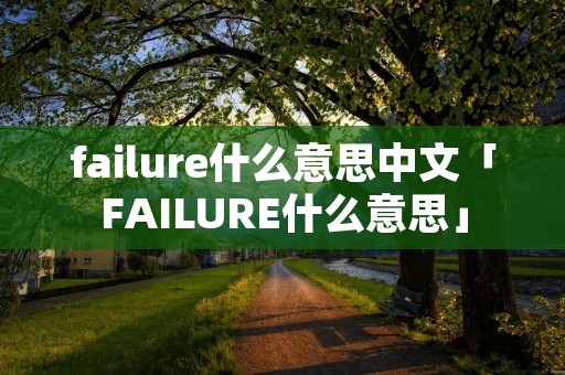 failure什么意思中文「FAILURE什么意思」