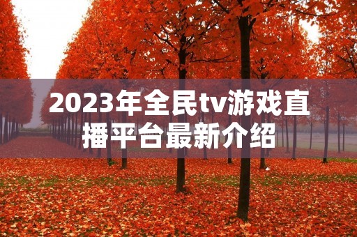 2023年全民tv游戏直播平台最新介绍
