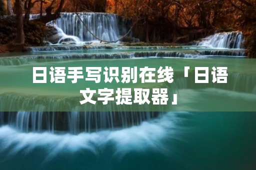 日语手写识别在线「日语文字提取器」