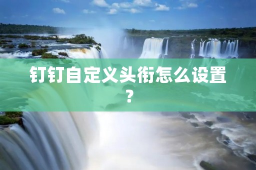 钉钉自定义头衔怎么设置?