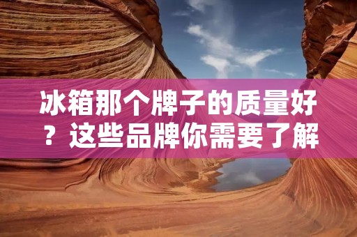 冰箱那个牌子的质量好？这些品牌你需要了解