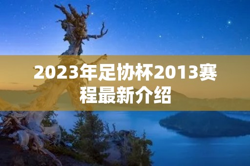2023年足协杯2013赛程最新介绍