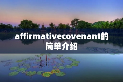 affirmativecovenant的简单介绍