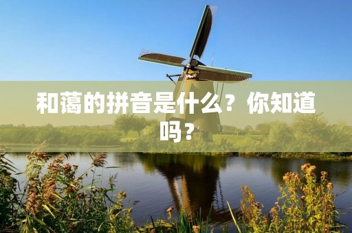 和蔼的拼音是什么？你知道吗？