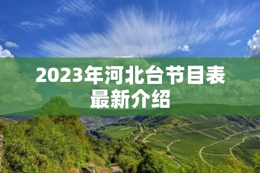 2023年河北台节目表最新介绍 2023年河北台节目表最新介绍