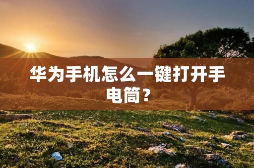 华为手机怎么一键打开手电筒?