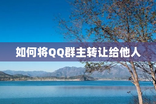 如何将QQ群主转让给他人