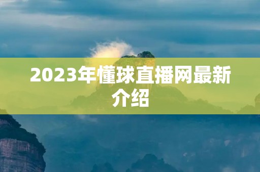 2023年懂球直播网最新介绍