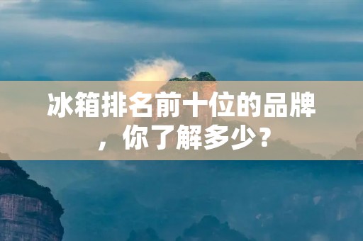 冰箱排名前十位的品牌,你了解多少? 冰箱排名前十位的品牌,你了解多少?