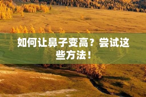 如何让鼻子变高?尝试这些方法! 如何让鼻子变高?尝试这些方法!