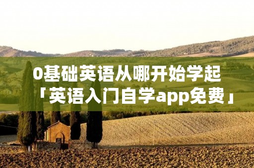 0基础英语从哪开始学起「英语入门自学app免费」